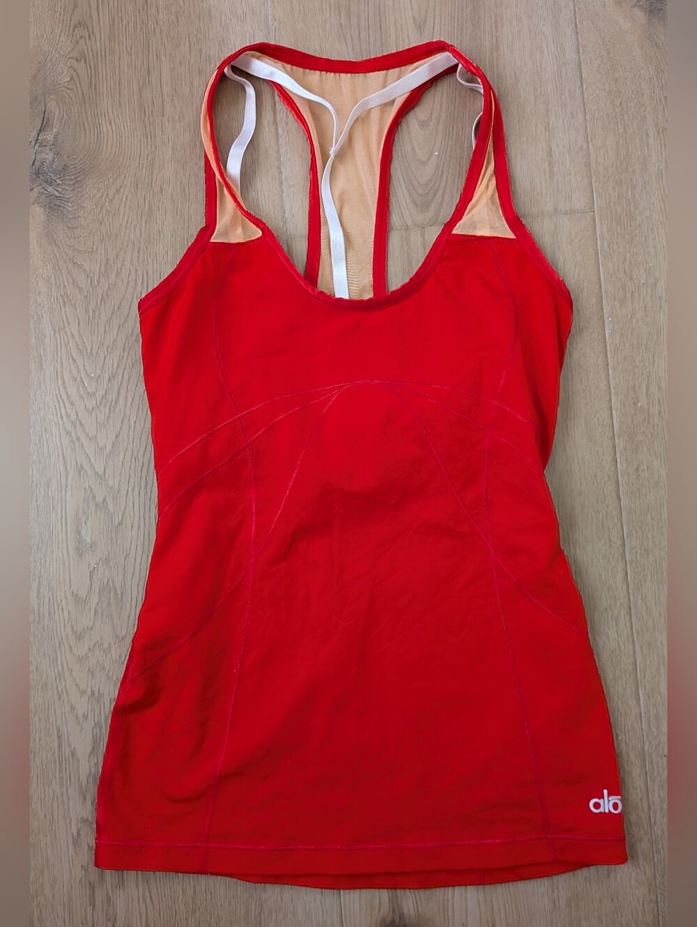 ALO Yoga Red Racerback Mesh Active Tank Top XS